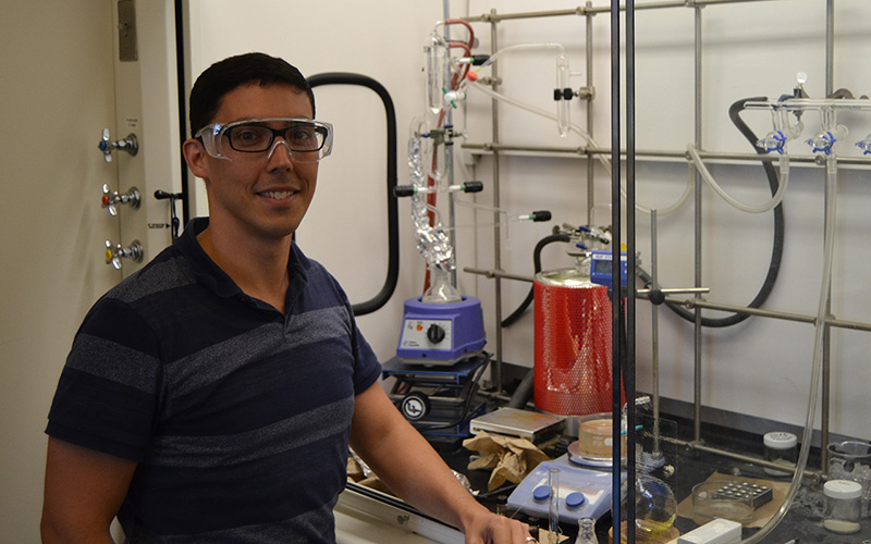 Paul Vadola in his research laboratory.